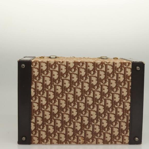 DIOR Trotter Canvas Vanity Case Hand Bag Brown - Picture 9 of 12